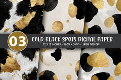 Gold Black Spots Digital Paper Product Image 1