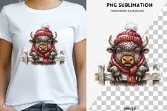 Christmas peeking character png design for T-shirts Product Image 1