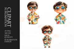 Watercolor cute boy clipart sublimation png Product Image 1