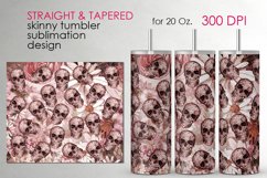 Gothic Skull and Flowers design | Skinny tumbler Sublimation Product Image 1