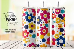 Floral Pattern Tumbler Wrap Sublimation Design Product Image 1
