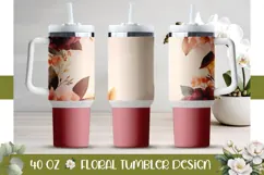 Peony Tumbler Wrap Design, Flowers 40 Oz Tumbler PNG Product Image 1