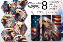American Flag & Eagle | USA Skinny Tumbler Sublimation Product Image 1