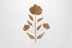 Elegant Brown Floral Stem Embroidery Design File Product Image 1
