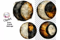 Moon, Sun, Stars, Fantasy, Ephemera, PNG, Clipart Product Image 1