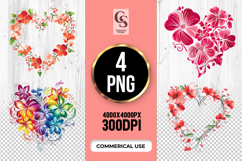 Floral Heart Frame Clipart Sublimation PNG Product Image 1