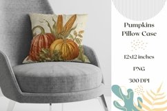Fall Pumpkins Pillow Case Template, Pumpkins Sublimation Product Image 1