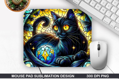 Halloween Cat Mouse Pad Sublimation, Halloween Mouse Pad PNG Product Image 1