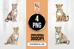 Watercolor Leopard Illustration Clipart Sublimation PNG Product Image 1