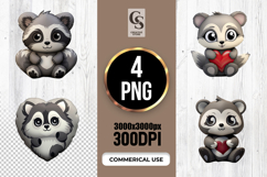 Cute Baby Raccoon Clipart Sublimation PNG Product Image 1