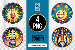 Colorful Rocket Star Burst Clipart Sublimation PNG Product Image 1