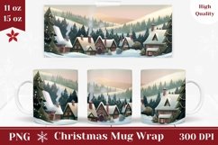 Christmas Mug Wrap Design, Christmas House Sublimation Mug Product Image 1