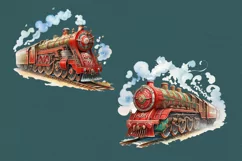 Polar Express Watercolor cliparts. 4 PNG sublimation Product Image 2