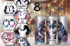Valentine animals | cute horse &amp; penguin Skinny tumbler Product Image 1