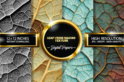 leaf veins macro texture Digital Papers - 04 variations Product Image 1