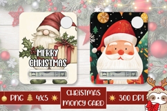 Cartoon Santa Claus Money Card, Christmas Gift Cards PNG Product Image 1