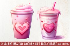 Valentine Coffee Cup Sublimation Clipart Product Image 2