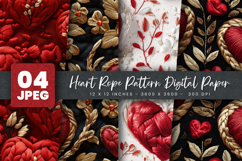 Heart Rope Pattern Digital Paper Product Image 1
