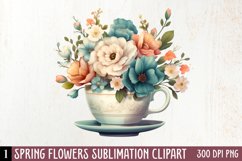 Spring Flowers Sublimation Clipart Product Image 1