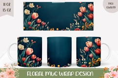Spring Flowers Mug Wrap, Tulip Mug Sublimation Product Image 1