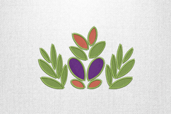 Colorful Leaf Cluster Abstract Embroidery Design Product Image 1