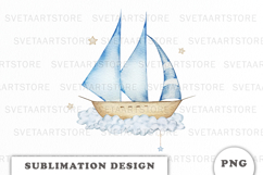 Watercolor Sailboat png Product Image 1