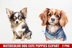 Watercolor Dog Cute Puppies Clipart, Cute Baby Dog Product Image 1
