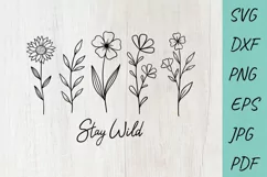 Wildflowers SVG, Flower SVG, Stay Wild SVG Cut Files Product Image 1
