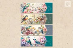 Birds & Flowers Printable Bookmark 4 PNG Product Image 2