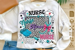 Super Nurse PNG, Cute Nurse Collage Sublimation, Leopard Product Image 1