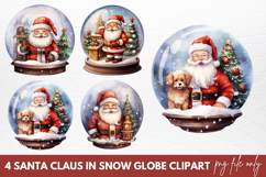 Santa Claus In Snow Globe Clipart Product Image 1