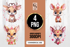 Cute Deer Clipart Sublimation PNG Product Image 1