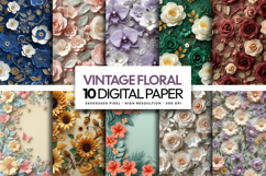 Vintage Floral Digital Paper Product Image 1