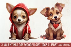 Cute Valentine Dog Clipart, Valentines Day Dog Clipart Product Image 1