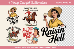 Pinup Cowgirl Sublimation PNG Product Image 1