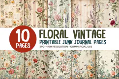 Floral Vintage Junk Journal Pages Product Image 1