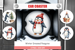 Car Coaster Winter Penguins Product Image 1