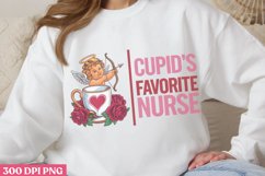 Cupid&#039;s Favorite Nurse PNG, Valentine Nurse Sublimation PNG Product Image 2