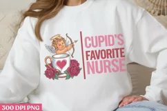 Cupid's Favorite Nurse PNG, Valentine Nurse Sublimation PNG Product Image 2