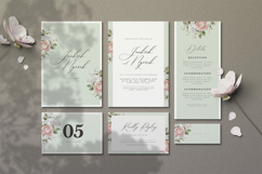 beautiful wedding card invitation set with roses flower Product Image 1