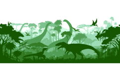 Vector prehistoric seamless jungle background with dinosaurs Product Image 1