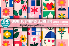 Colorful Bauhaus Geometric Digital Paper Background Bundle P Product Image 2