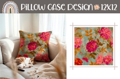 Cartoon Flowers Pillow PNG, Peony Pillow Case, Flowers PNG Product Image 1