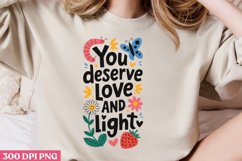 You deserve love and light PNG, Mental Health Product Image 2