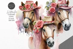 Hors clipart, Farm animals clipart, Watercolor Product Image 1