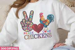 Peace Love Chickens PNG, Chicken Farm Sublimation PNG Product Image 2