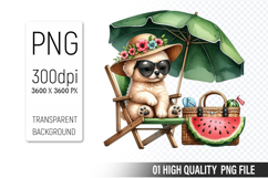Summer Animals Clipart PNG Bundle, Beach Animals PNG Product Image 2