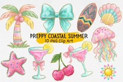 Preppy Coastal Summer Clipart Product Image 1
