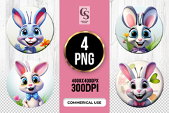 Cute Bunny Clipart Sublimation PNG Product Image 1