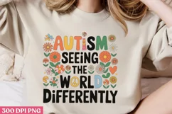 Autism_ Seeing the World PNG, Autism Sublimation PNG Product Image 2